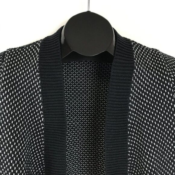 Lands' End Open Front Knit Cardigan Women's Small Pockets Cotton Acrylic Winter - Picture 3 of 11